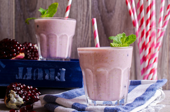 Smoothies pink in a glass