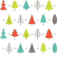 Abstract Christmas tree background in flat style. Vector.