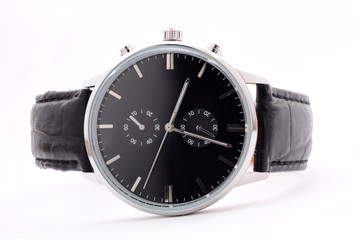 wristwatch on white background