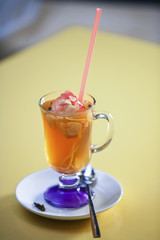 Herbal tea with lime and pear