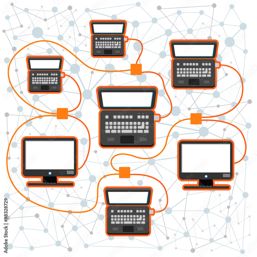 Aufkleber Abstract scheme of modern computer network