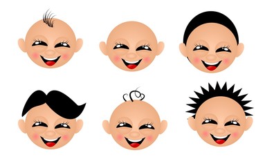 Baby heads illustration