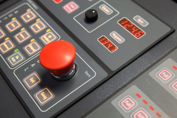 Fragment of ship control panel, horn button