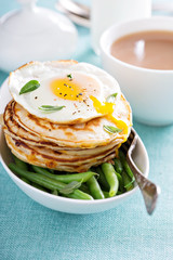 Savory cheese pancakes with egg