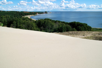 Blick von der Hohen Düne auf das Kurische Haff, Litauen