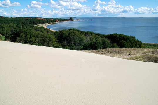 Blick von der Hohen D&uuml;ne auf das Kurische Haff, Litauen