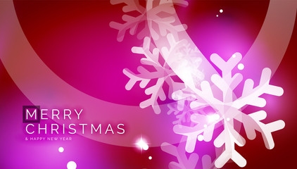 Vector Merry Christmas abstract background, snowflakes in the air