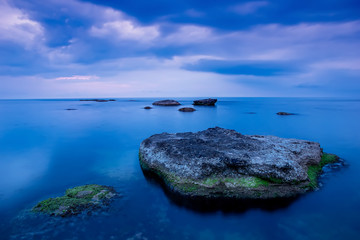 Amazing rocks in blue calm sea