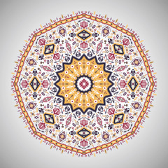 Ornamental round  pattern in aztec style