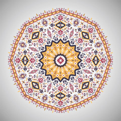 Ornamental round  pattern in aztec style