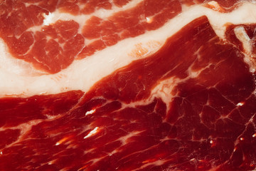texture of spanish ham - iberico bellota jamon