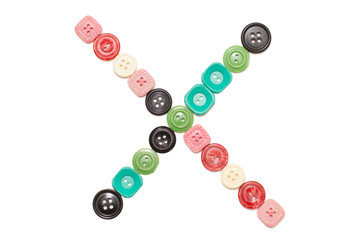 letter X made of colors buttons