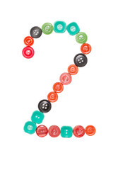 two number made of colors buttons