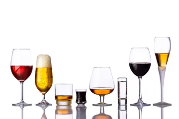 Deurstickers Alcohol glazen alcoholische dranken