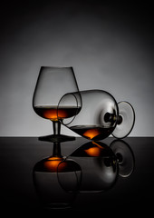 glasses with cognac