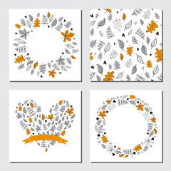Set of four card templates. Vector