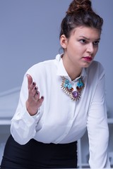 Strict angry businesswoman