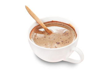 Espresso coffee in cup of coffee isolated, Clipping path