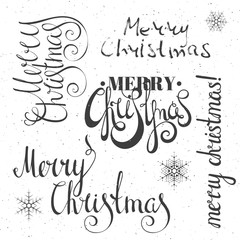 Merry Christmas lettering design set.