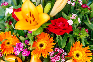 colorful bouquet closeup view