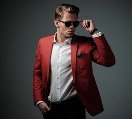 Stylish man in red jacket