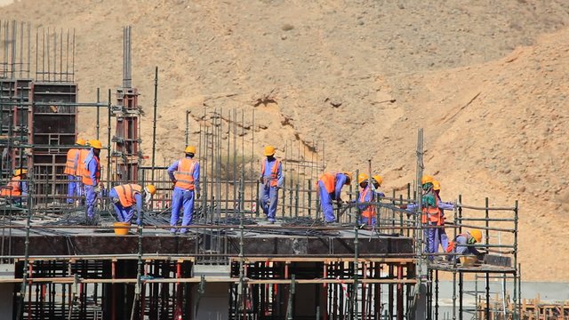 Workers at a construction site