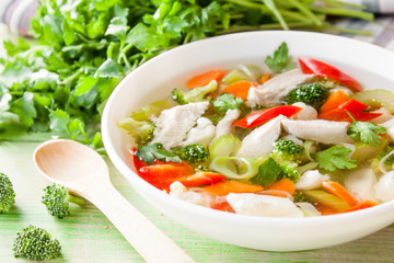 chicken soup with vegetable 