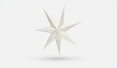 Christmas star. Silver Garland on a white background.
