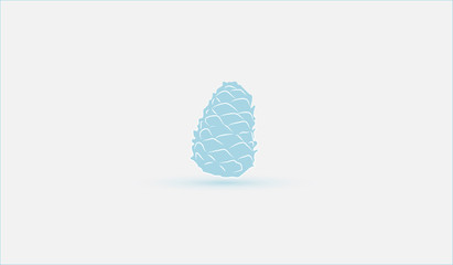 Christmas pinecone. Decoration in blue ornament.