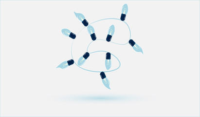 Christmas Garland. Cute Light Bulb