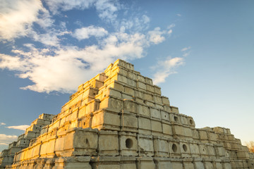 Fototapeta premium Pyramid of concrete blocks