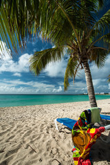Beach chairs at Shoal Bay West, Anguilla Island