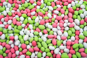 Peanuts covered with multicolored glaze