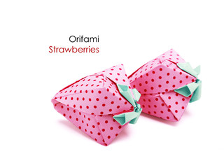 Origami strawberries