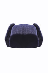 mens fur hat on a white background