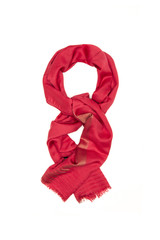 red  silk scarf on a white background