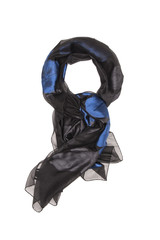 black silk scarf on a white background