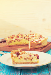 Pear tart with nuts and cottage cheese