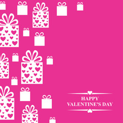 Valentines day greeting card with gifts