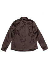 black women's silk blouse on a white background