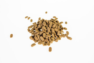 food for dogs isolated on white background