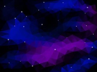 Obraz premium Night Sky with Stars. Polygonal Vector