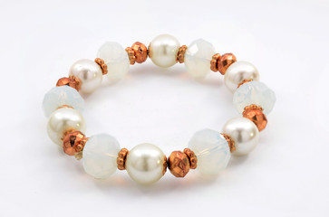 bracelet with pearls on a white background