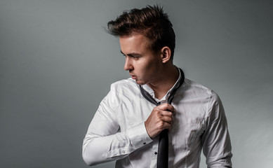 Handsome guy looking away