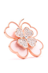 brooch in the form of clover on a white background