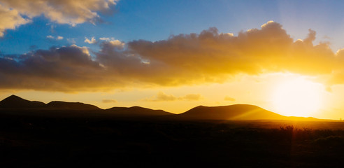 Fototapeta na wymiar Sunset in Lanzarote, Canary Island