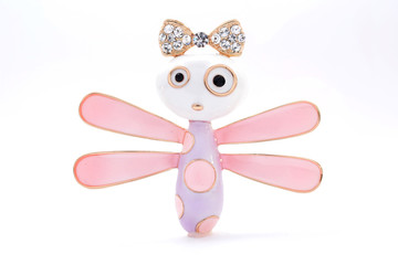 Children brooch  dragonfly with a bow