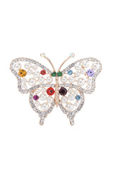 butterfly brooch a  on a white background