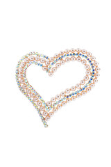 heart broochwith pearls on white background