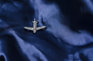 aircraft  brooch on silk